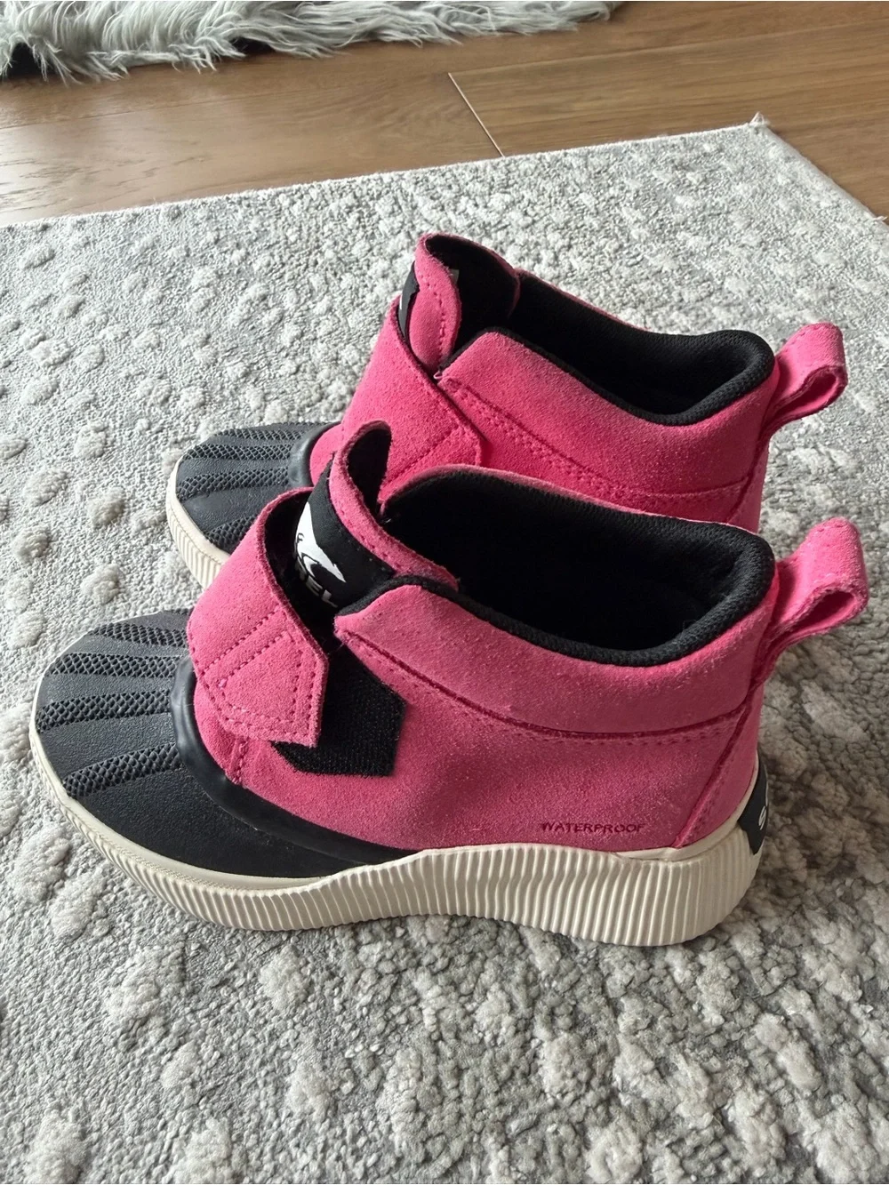 Sorel Pink and Black Kids Waterproof High-Top Boots